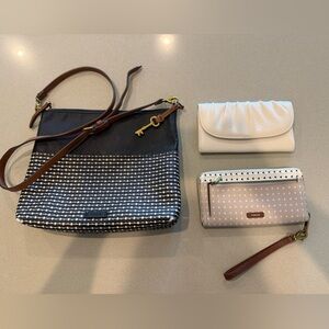 Fossil Crossbody bag and wallets bundle